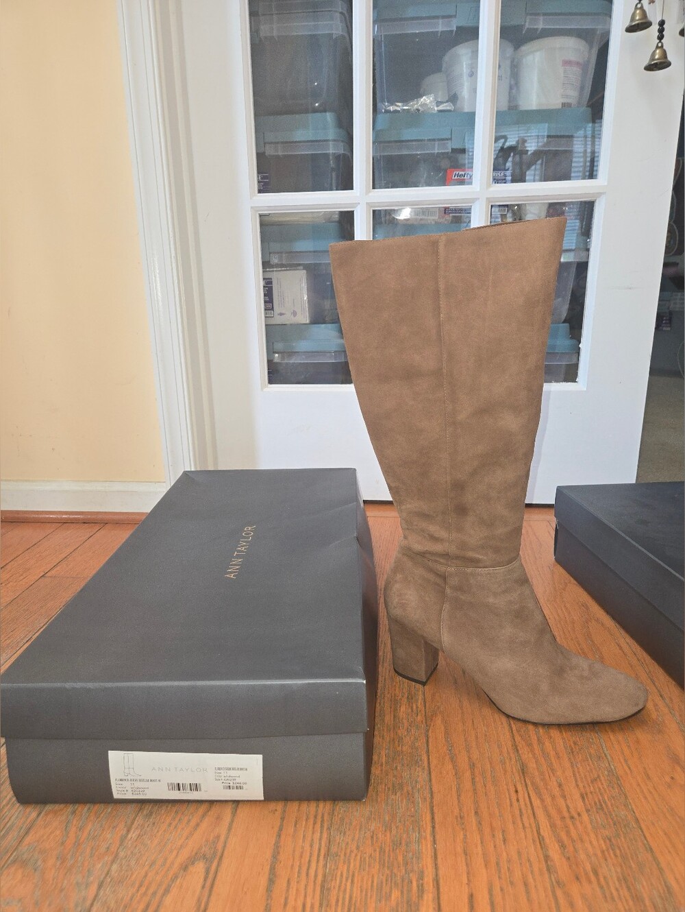 Ann Taylor Tall Suede Knee Boots in Taupe